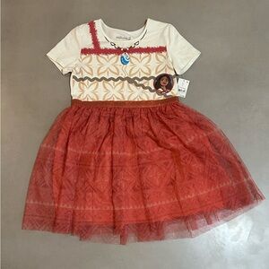 Disney Moana 2 White and Coral Dress kids Sz XL new